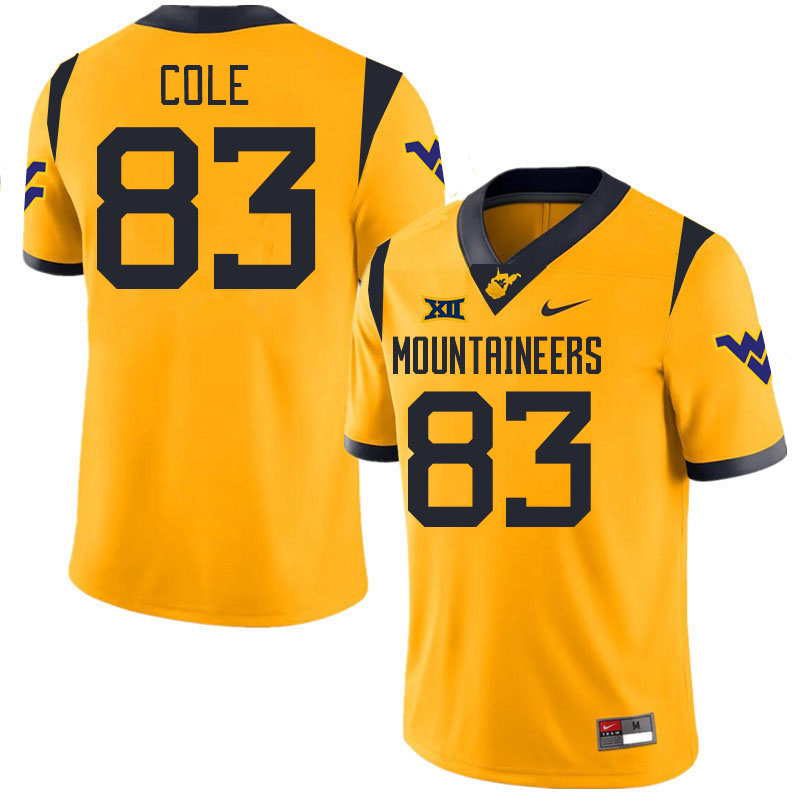 #83 C.J. Cole West Virginia Mountaineers College 2024 New Uniforms Football Jerseys Stitched Sale-Gold